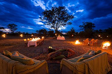 A boma night at a safari lodge in Botswana.