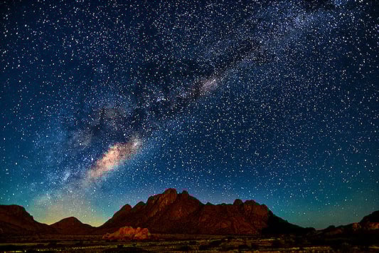 Star-filled Southern Hemisphere night sky over Africa