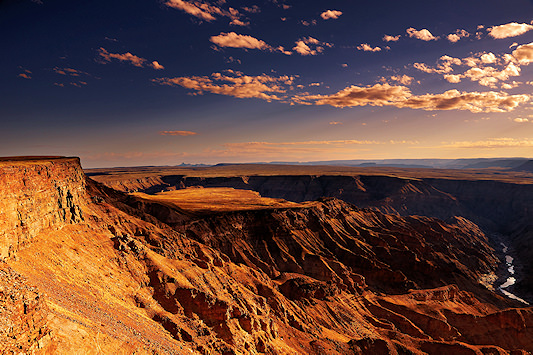 Panoramic view of the Fish River Canyon in Namibia