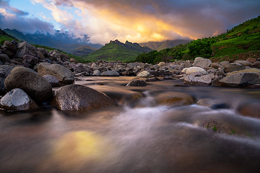 Time-lapse photo of a stream in KwaZulu-Natal.
