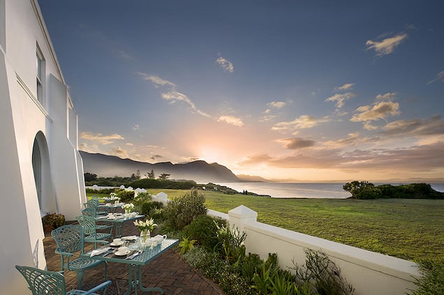 Sunset over Walker Bay, seen on a luxury tour.